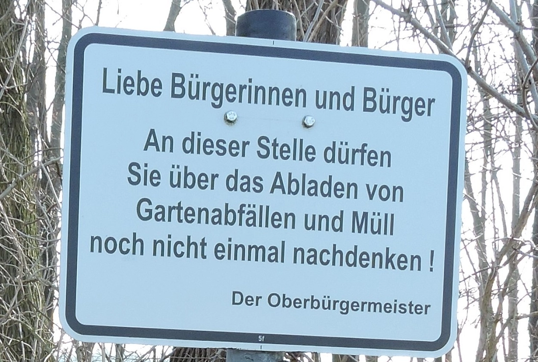 Müll Schild © Stadt Grimma